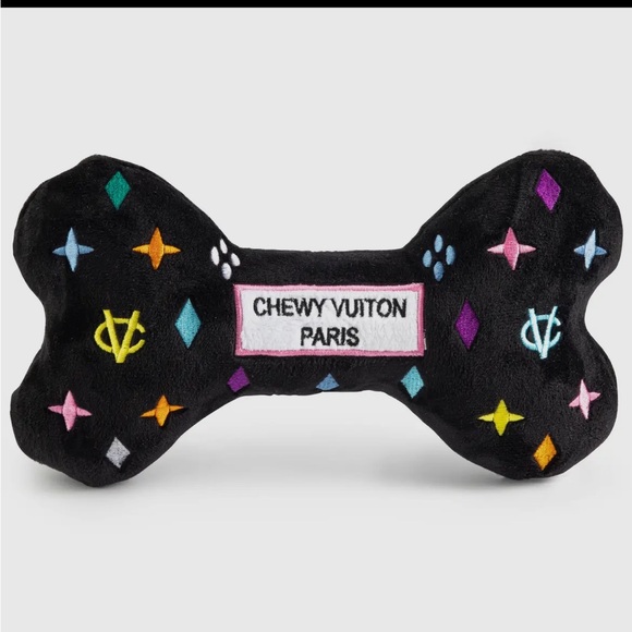 Black monogram dog toy - Picture 3 of 5